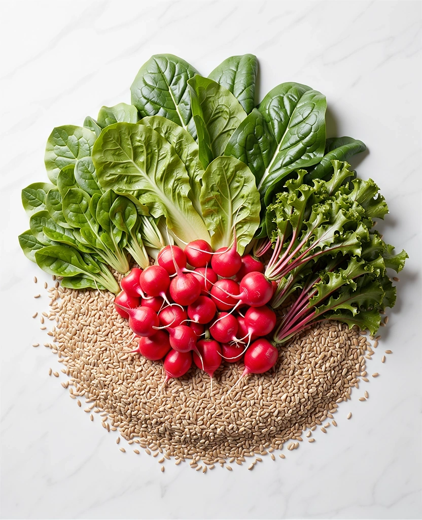 Ingrédients frais symbolisant la qualité de l'alimentation